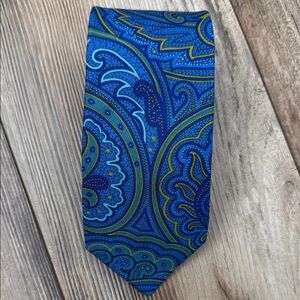 Ted Baker London Blue and Green Paisley Tie
